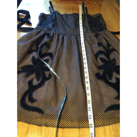 ASOS Embroidered Mesh Overlay Bustier Dress Black Whimsigoth Fairygrunge 12 - Picture 12 of 14